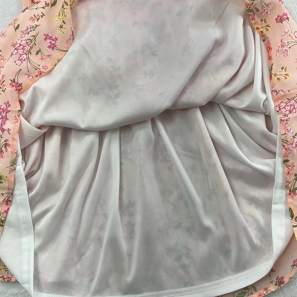 NWT Childrens Place 14, XL Peach‎ Apricot Glow 3036742 SS Floral Dress
